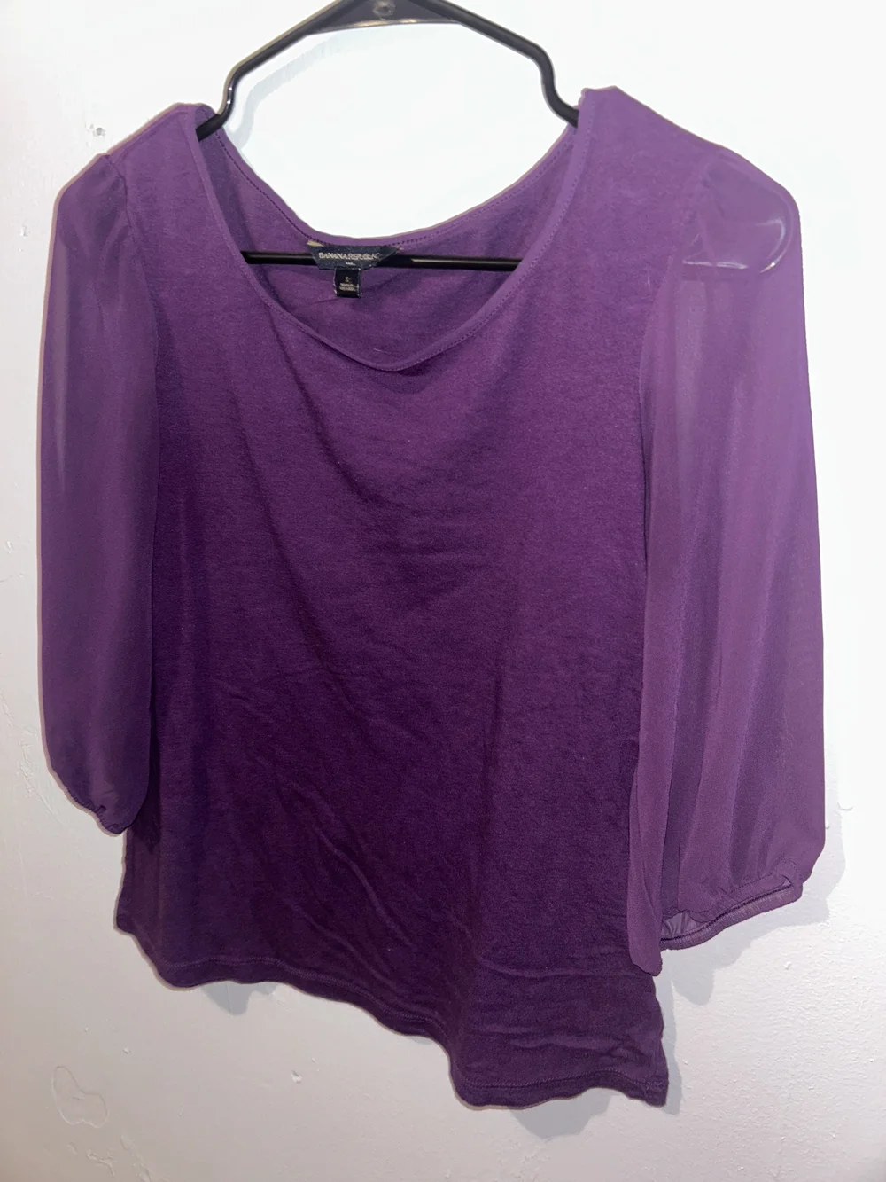 Banana Republic Purple Puff-Sleeve Blouse